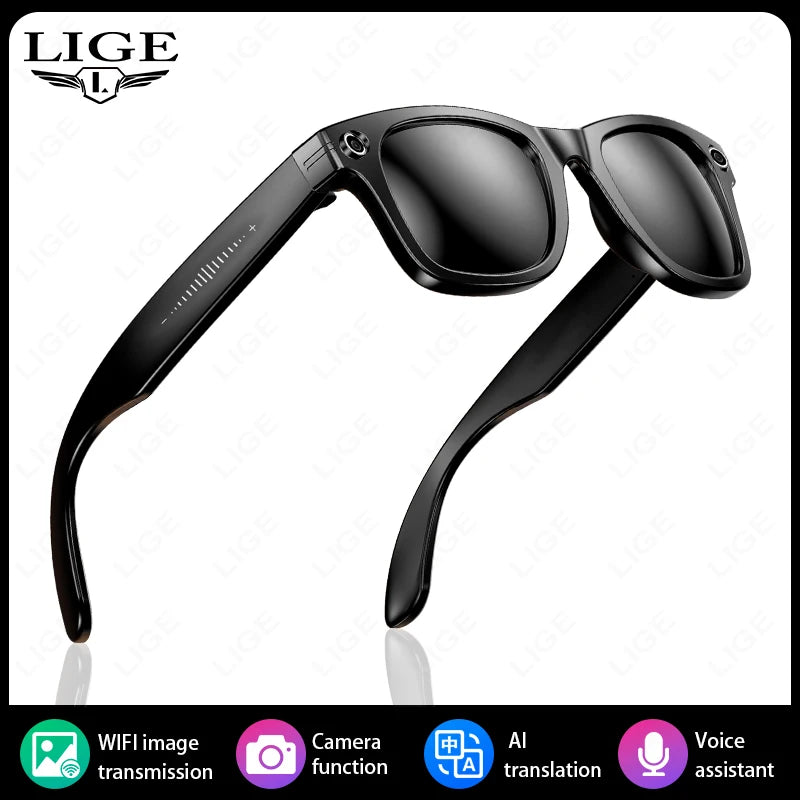LIGE AI Smart Glasses – Camera Sunglasses with Bluetooth Calling Divina Constitutio