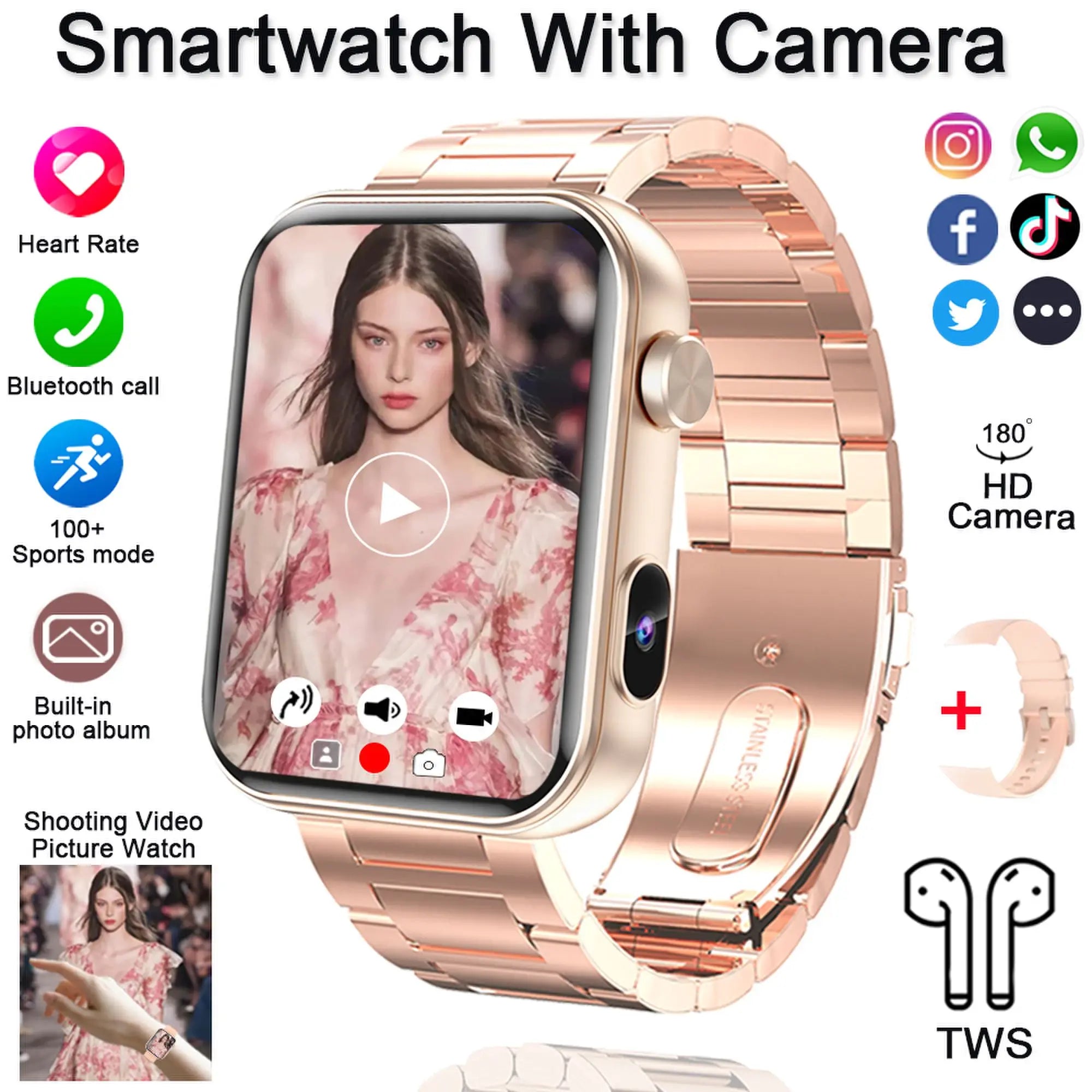 Smart Watch with Camera & Fitness Tracking – Bluetooth Calling Divina Constitutio