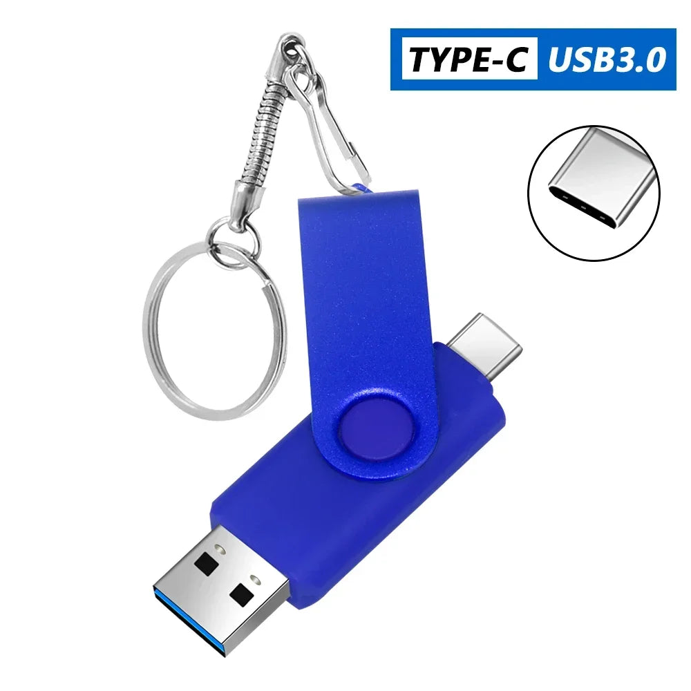 2-in-1 USB 3.0 & Type-C Flash Drive – Rotating Pendrive (16GB-256GB) Divina Constitutio