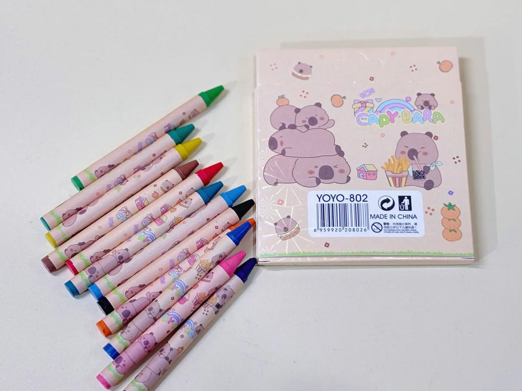 Cute Capybara Crayons – 12 or 36 Colors, Kids Party & Birthday Gift Divina Constitutio