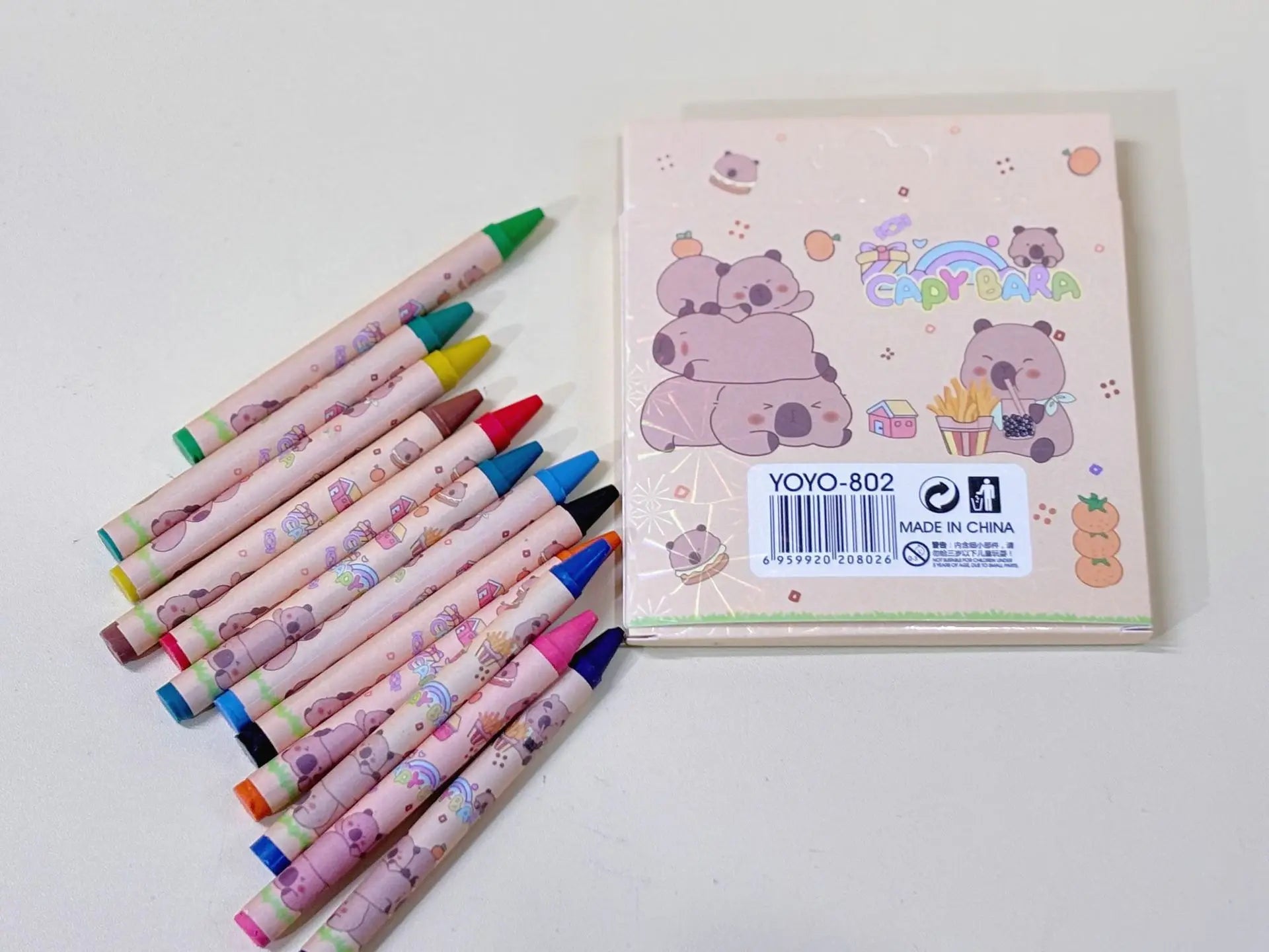 Cute Capybara Crayons – 12 or 36 Colors, Kids Party & Birthday Gift Divina Constitutio
