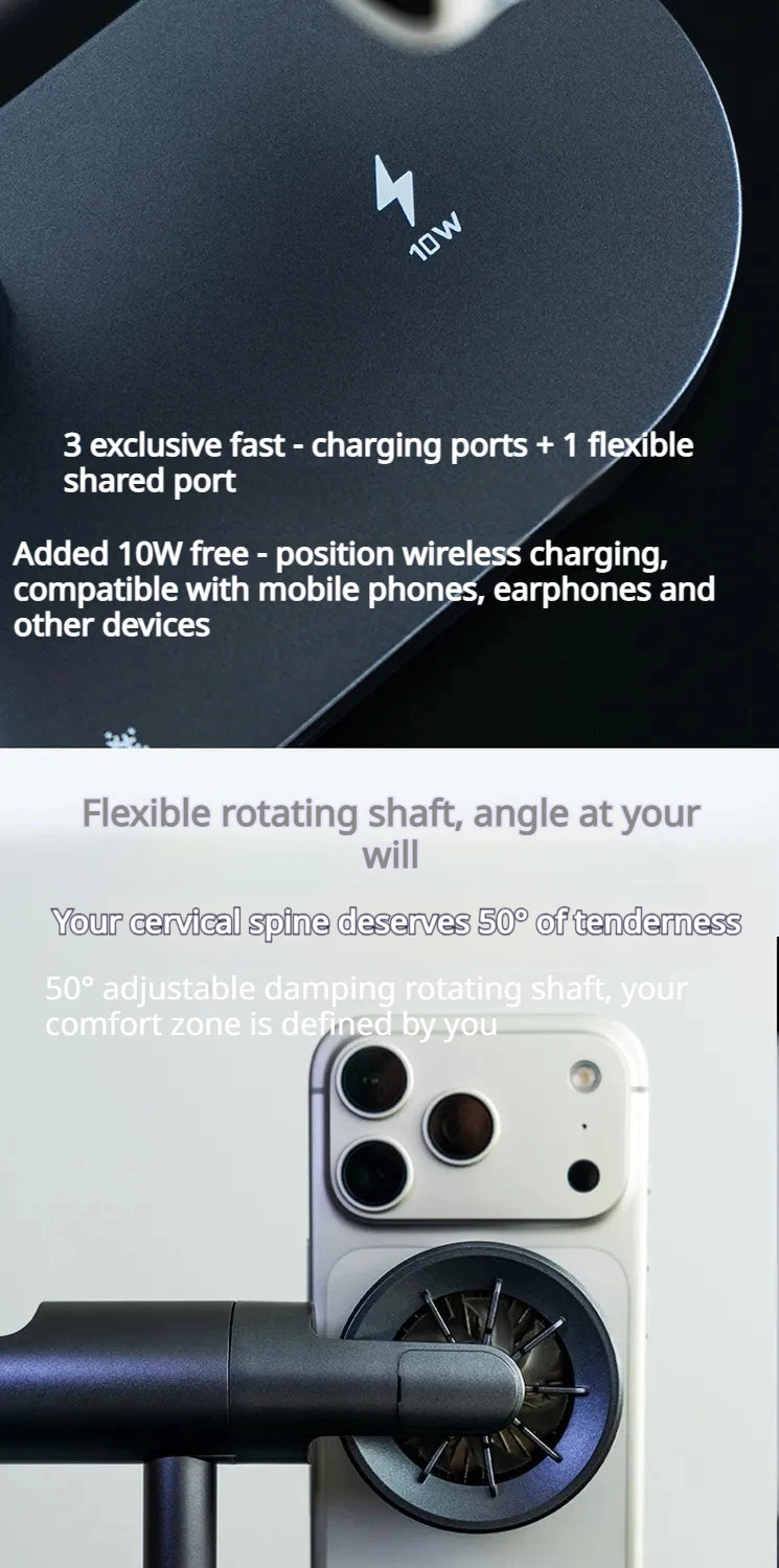 7-in-1 Magnetic Wireless Charging Stand — 25W Qi2.2 Fast Charger with Cooling Fan & LED for iPhone, Watch & AirPods Kairos & Co.