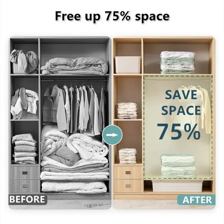No Need Pump Vacuum Bags Large Plastic Storage Bags for Storing Clothes Blankets Compression Empty Bag Covers Travel Accessories Kairos & Co.