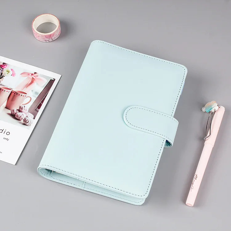 Macaron Series PU Leather Notebook Cover – A5/A6 Clip-On Binder Divina Constitutio
