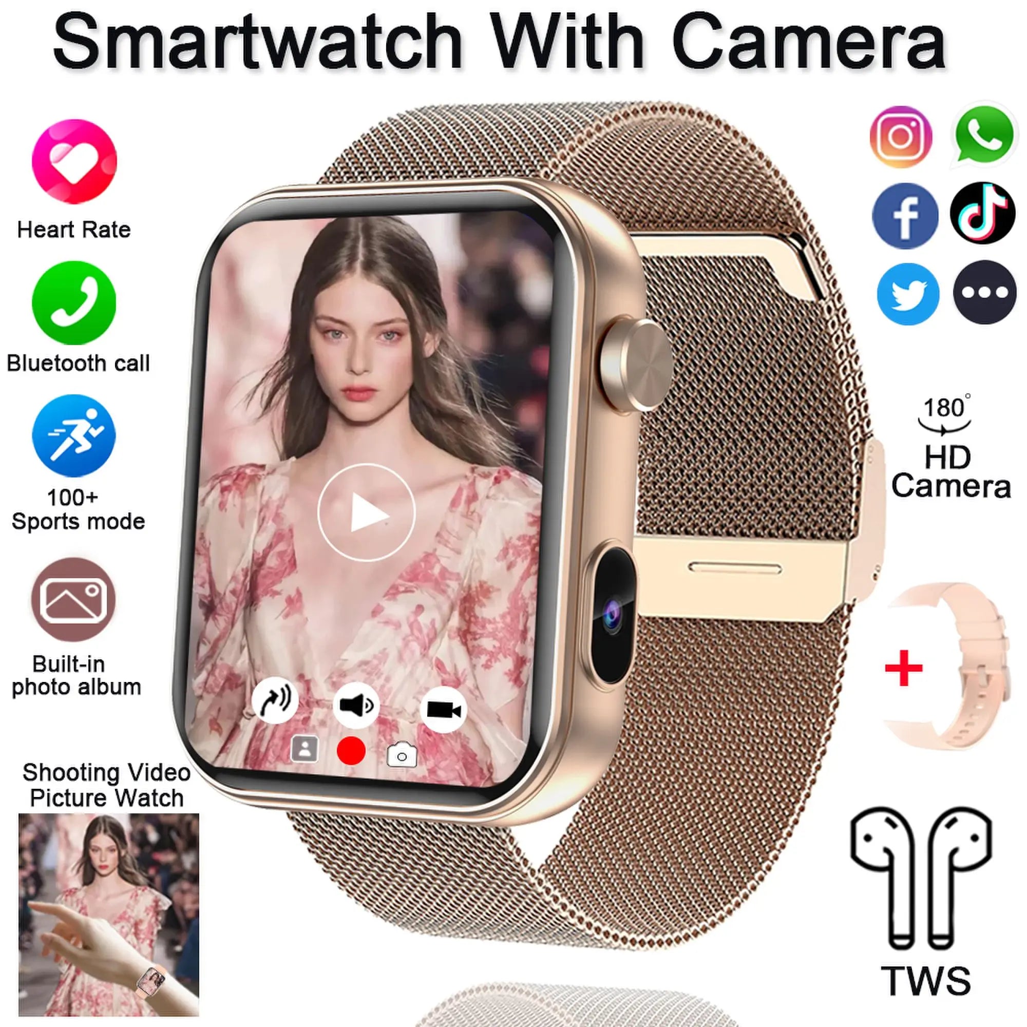 Smart Watch with Camera & Fitness Tracking – Bluetooth Calling Divina Constitutio