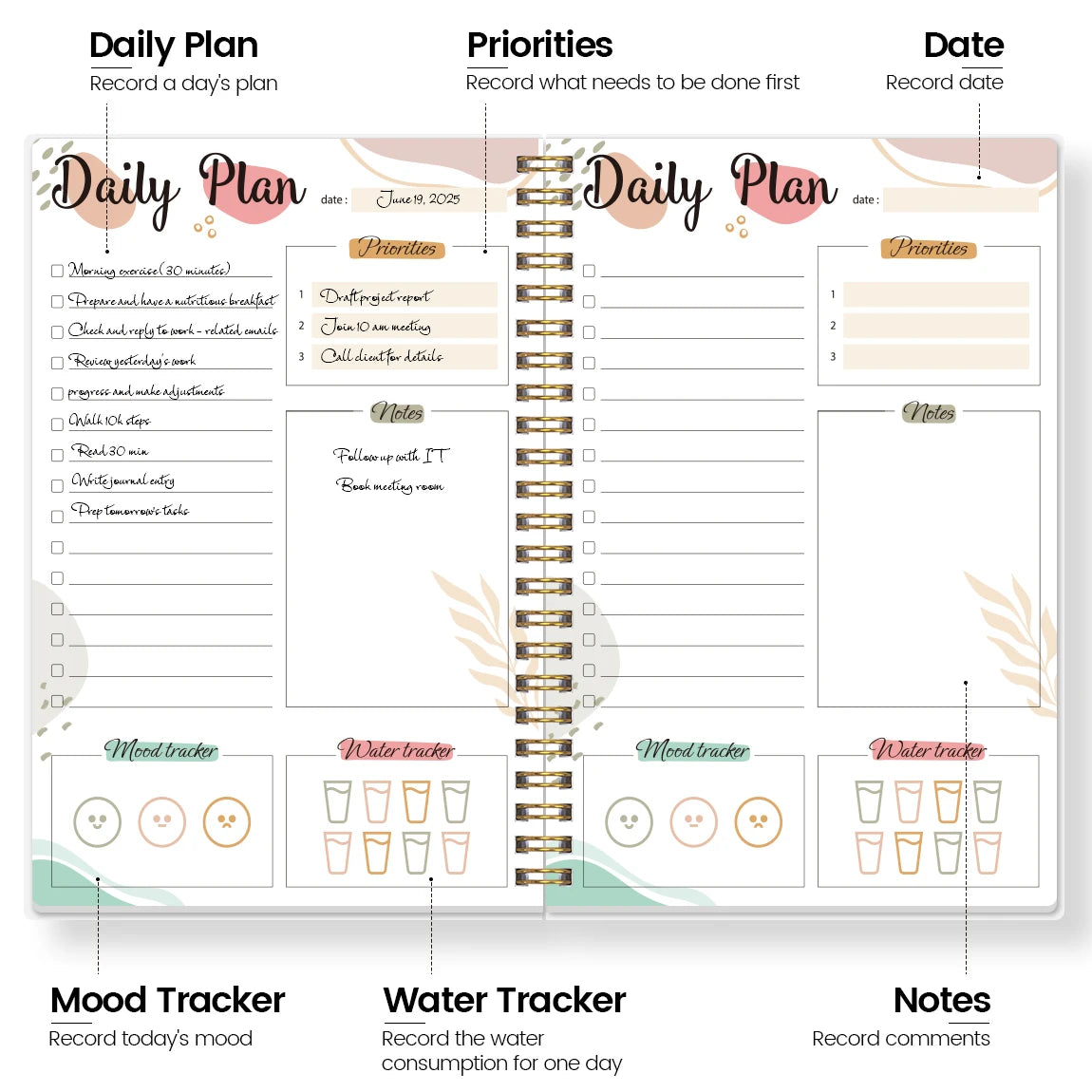Undated Daily Planner – Tear-Off To-Do List Notepad, 52 Sheets Divina Constitutio