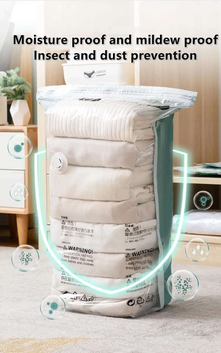 No Need Pump Vacuum Bags Large Plastic Storage Bags for Storing Clothes Blankets Compression Empty Bag Covers Travel Accessories Kairos & Co.