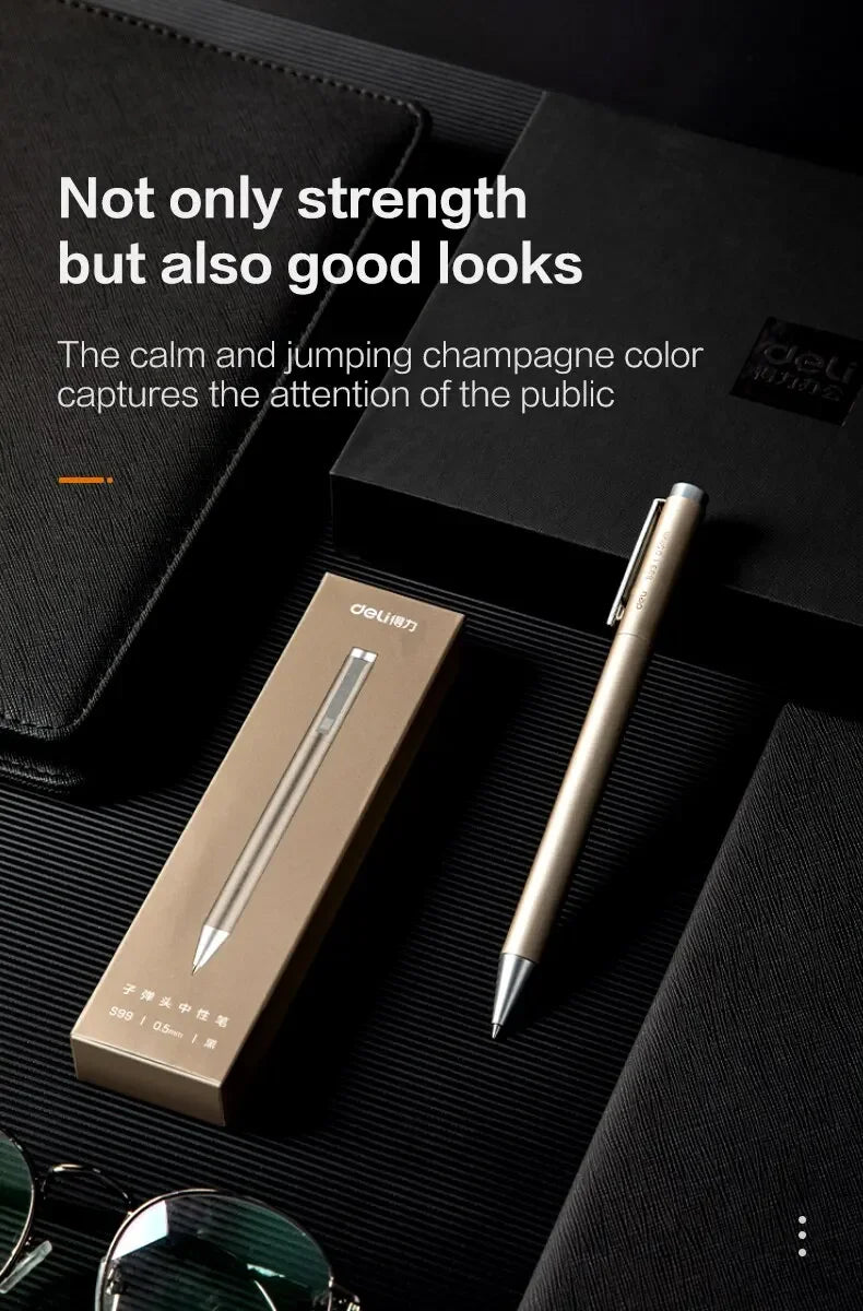 Deli Signature Gel Pen – Metal Body, Smooth Ink, 9.5mm Divina Constitutio