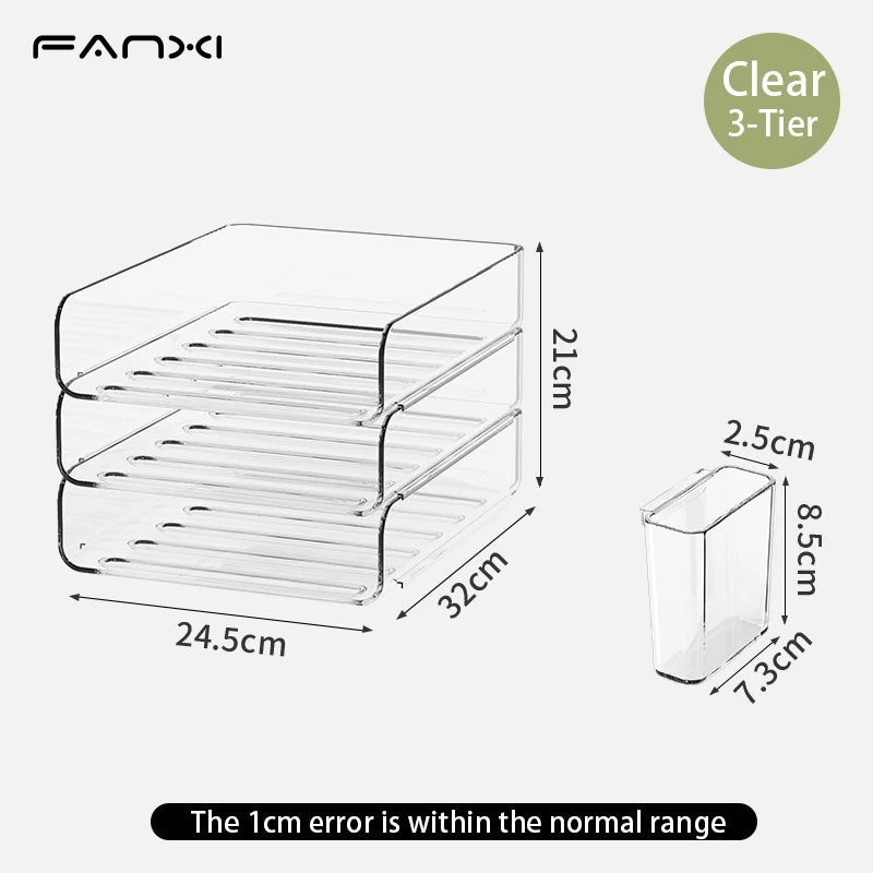 Clear Acrylic Desk Organizer (4-Pack) – Stackable Paper Trays Divina Constitutio