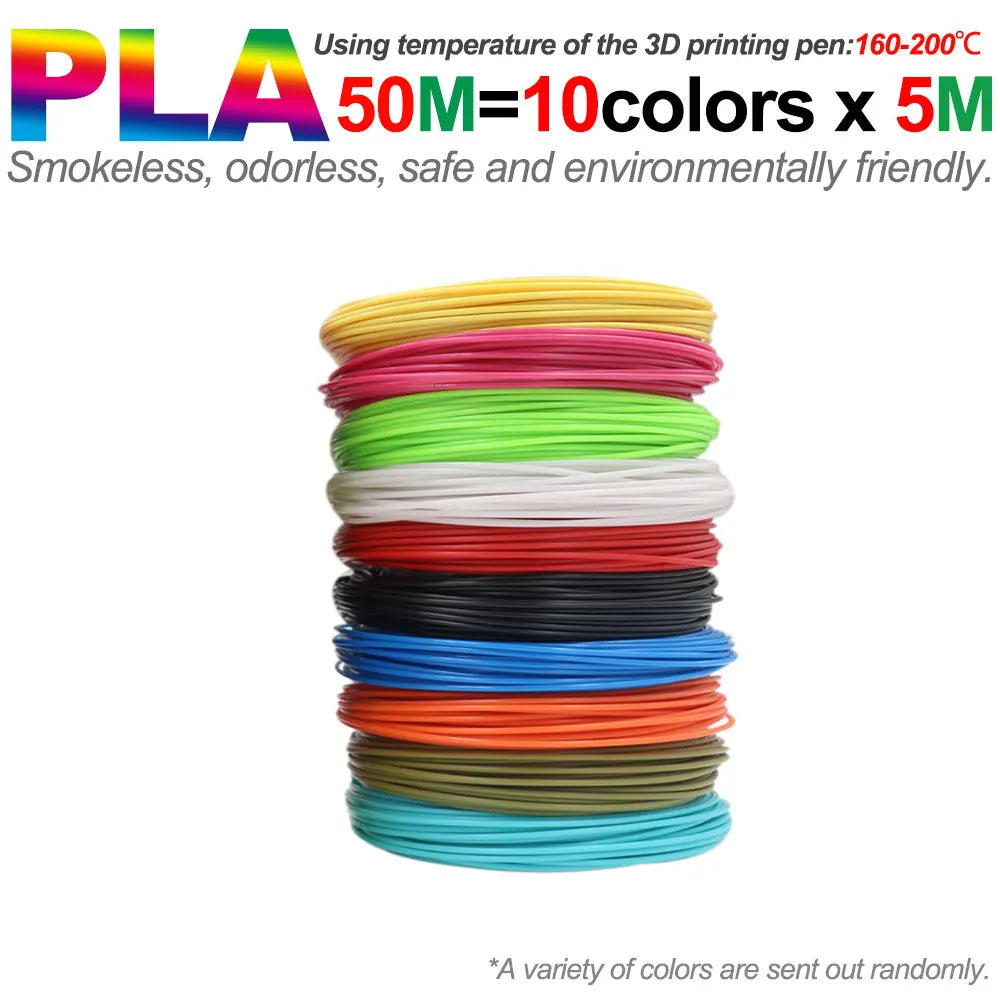 PLA Filament Refills for 3D Printing Pens — Odorless & Safe, Available in 50M–200M Kairos & Co.
