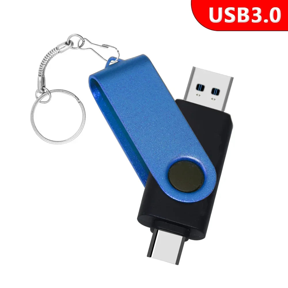 2-in-1 USB 3.0 & Type-C Flash Drive – Rotating Pendrive (16GB-256GB) Divina Constitutio