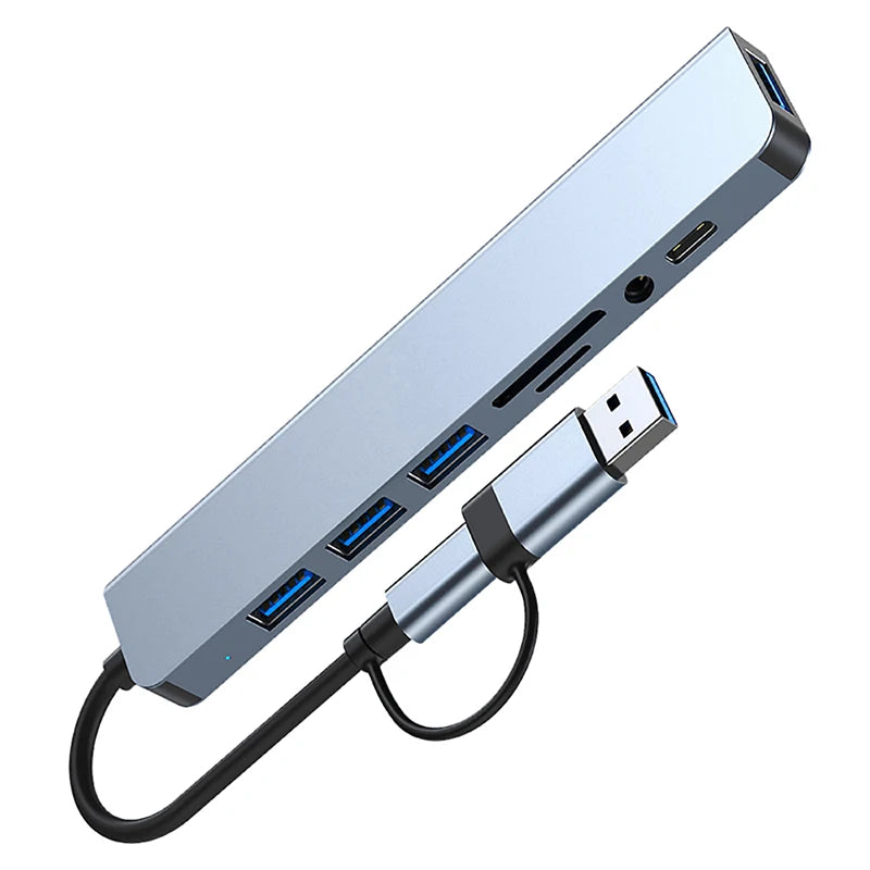 8-in-1 USB-C Hub – USB 3.0, USB 2.0, SD/TF Card Reader & 3.5mm Audio Kairos & Co.