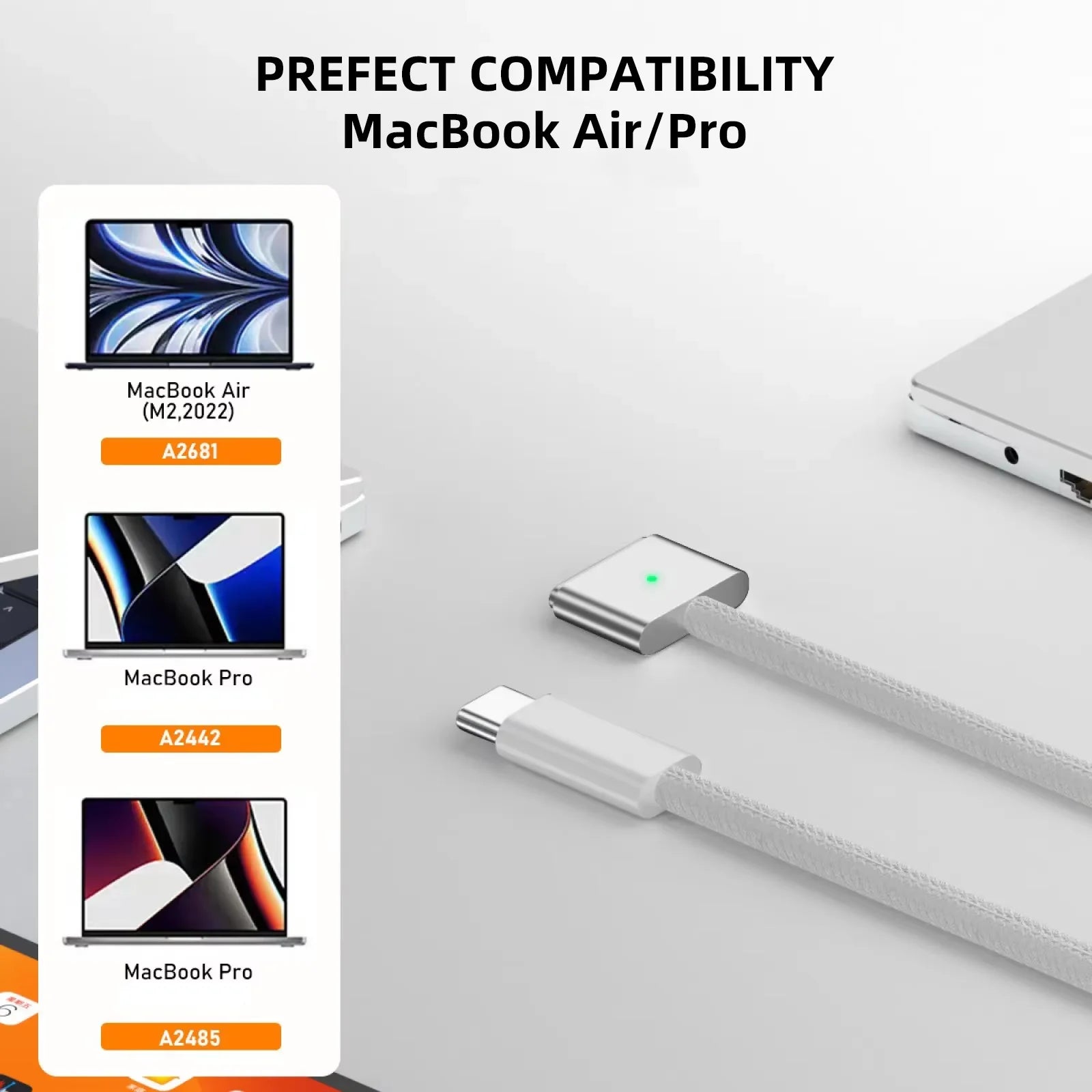 USB-C to MagSafe 3 Charging Cable – 140W PD Adapter for MacBook Pro/Air Divina Constitutio