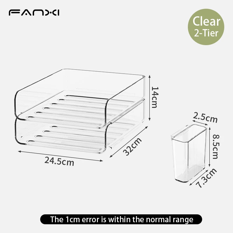 Clear Acrylic Desk Organizer (4-Pack) – Stackable Paper Trays Divina Constitutio