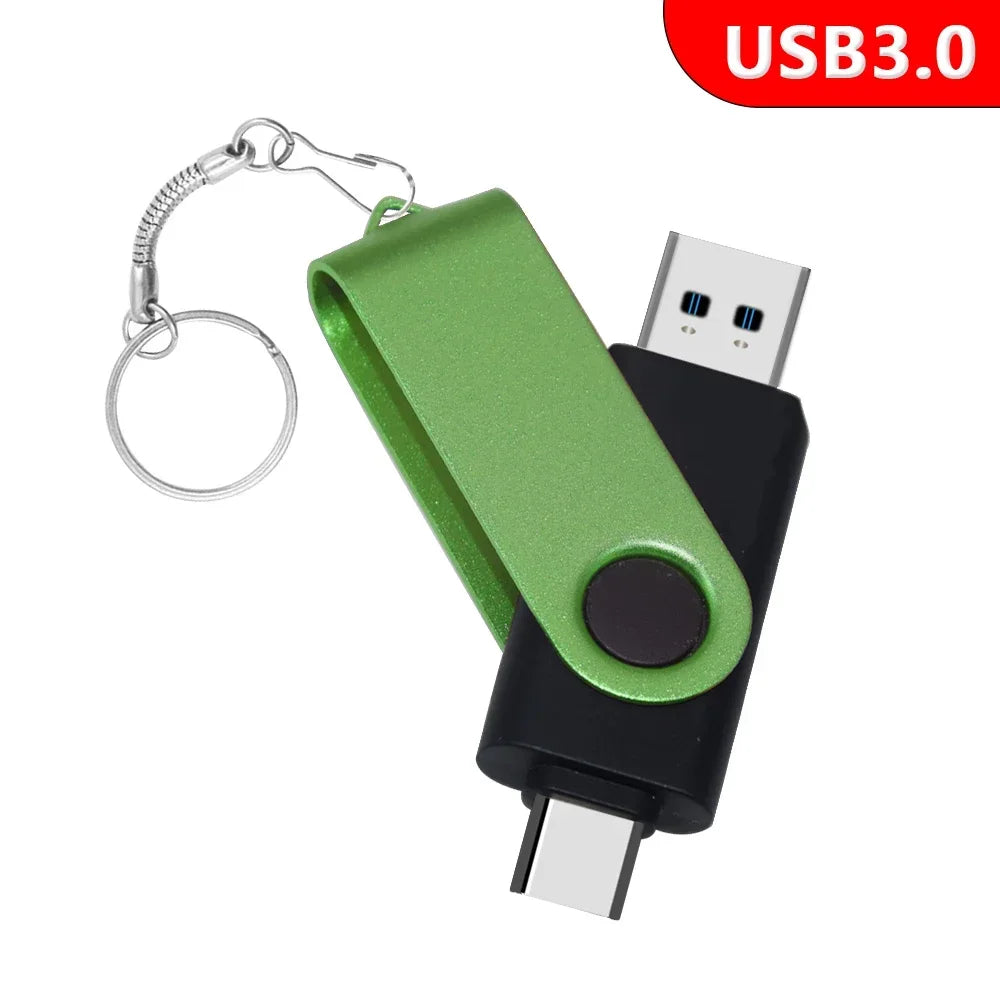 2-in-1 USB 3.0 & Type-C Flash Drive – Rotating Pendrive (16GB-256GB) Divina Constitutio