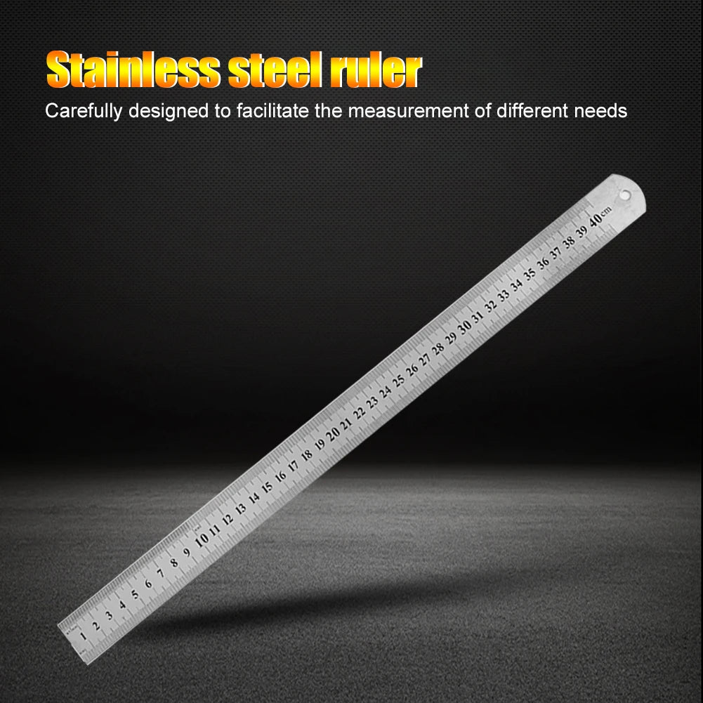 Stainless Steel Ruler – Double-Sided Metal Straight Ruler (150mm-500mm) Divina Constitutio
