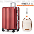 Trolley Luggage 20 24 26 28" Aluminum Frame Rolling Luggage Case USB Travel Suitcase on Wheels Combination Lock Carry on Luggage Kairos & Co.