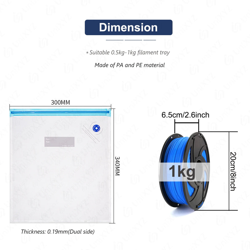 3D Filament Vacuum Storage Bags — Humidity-Resistant Sealing Bags for PLA, ABS & PETG Kairos & Co.