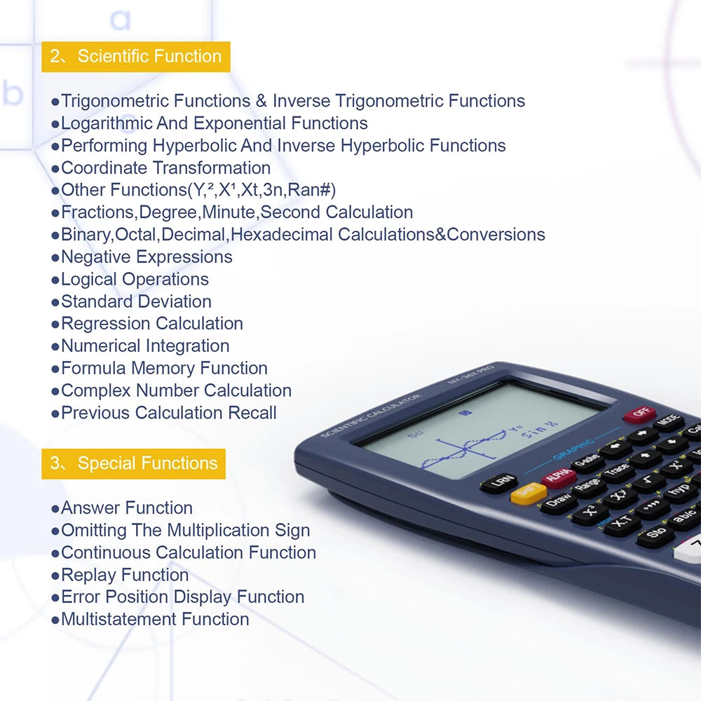 NEWYES 36X Pro Graphing Scientific Calculator – Graphic Science Calculator for Middle & High School, Blue Kairos & Co.