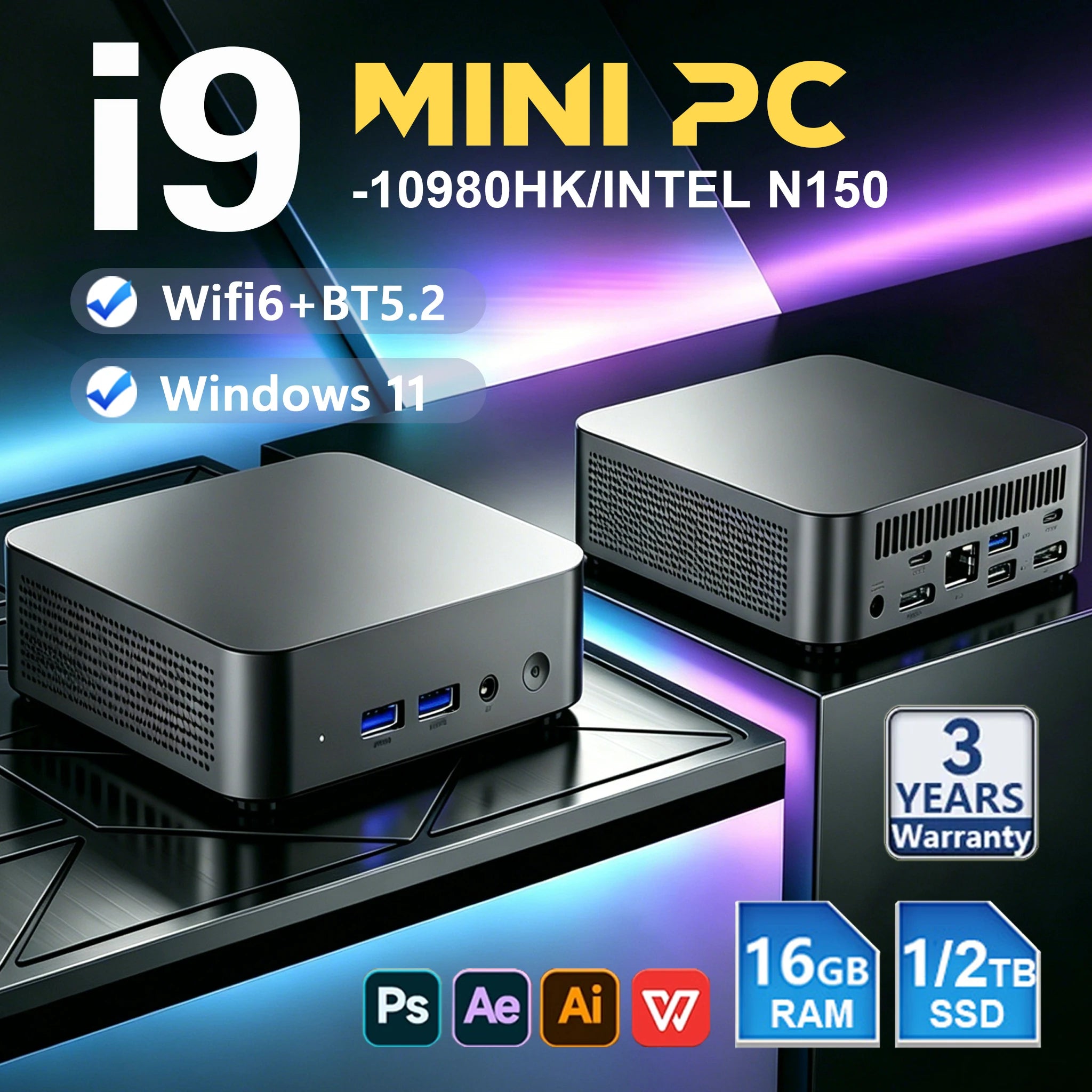 Mini Desktop PC – Windows 11, WiFi 6, Multiple CPU/RAM Options Divina Constitutio