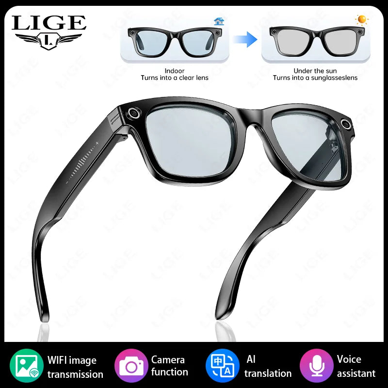 LIGE AI Smart Glasses – Camera Sunglasses with Bluetooth Calling Divina Constitutio