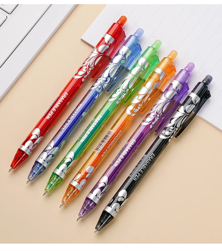 Erasable Gel Pen Set – 6-Color Kawaii Stationery, 0.5mm Divina Constitutio