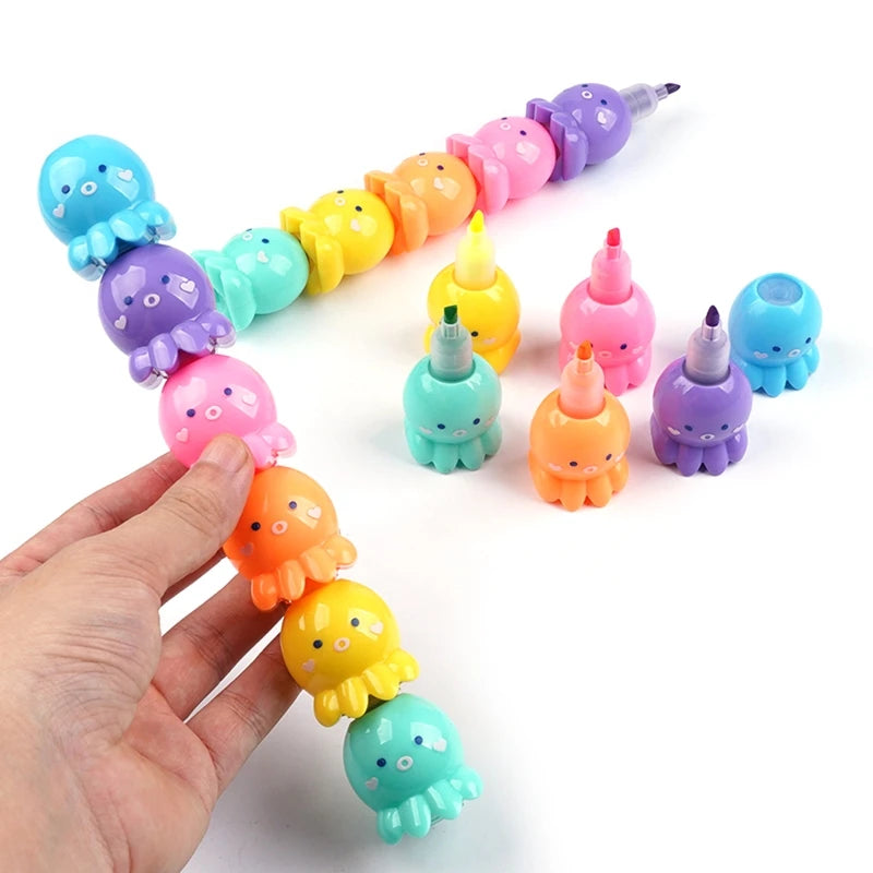 Colorful Octopus Highlighter Marker Pens – Pastel Colors Kairos & Co.