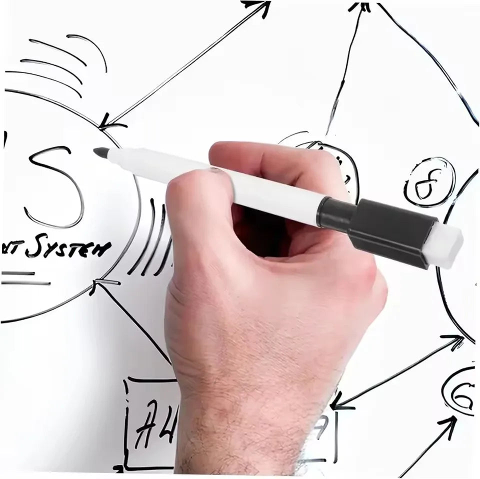 Magnetic Black Dry Erase Markers with Eraser Cap White Board Dry erase Markers Classroom Dry Wipe Pens for Home Office School Kairos & Co.