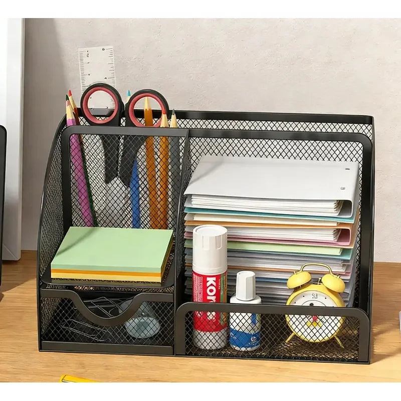 Large Capacity Metal Pen Holder & Desktop Storage Organizer Kairos & Co.