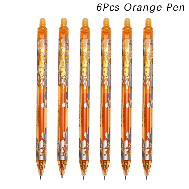 Erasable Gel Pen Set – 6-Color Kawaii Stationery, 0.5mm Divina Constitutio
