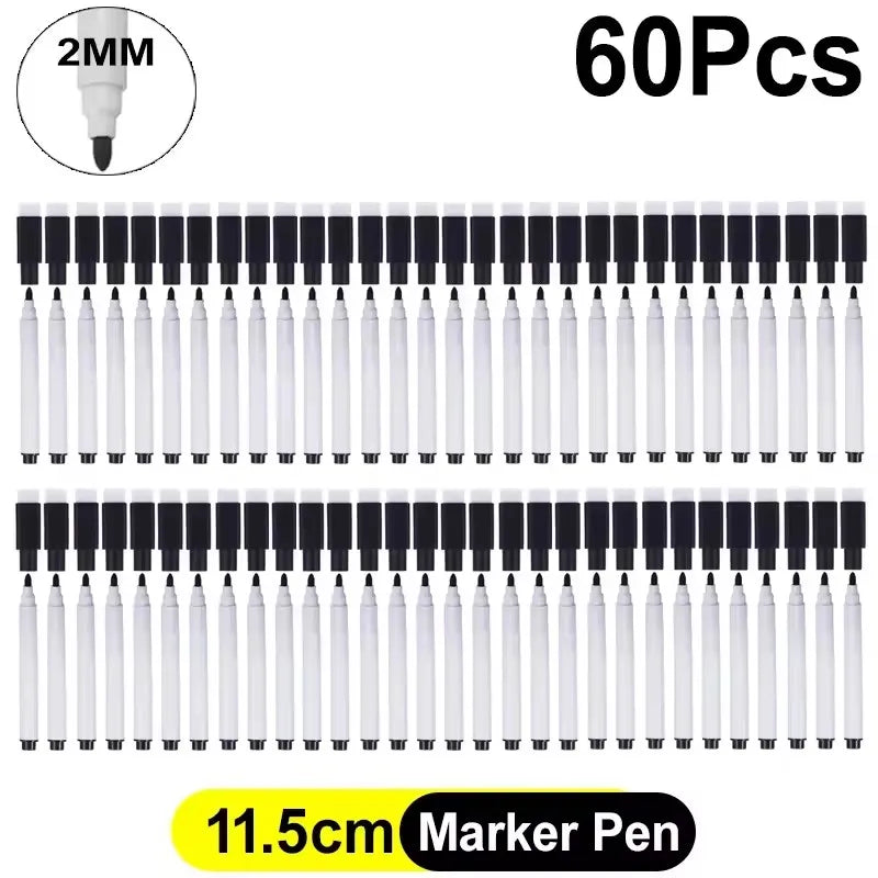 Magnetic Black Dry Erase Markers with Eraser Cap White Board Dry erase Markers Classroom Dry Wipe Pens for Home Office School Kairos & Co.