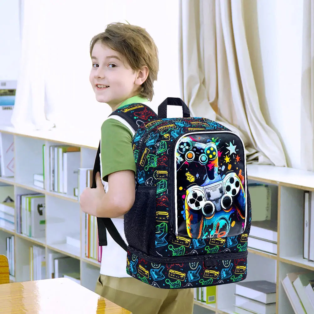 Boys' School Backpack Set – Built-In Lunch Bag Compartment Divina Constitutio