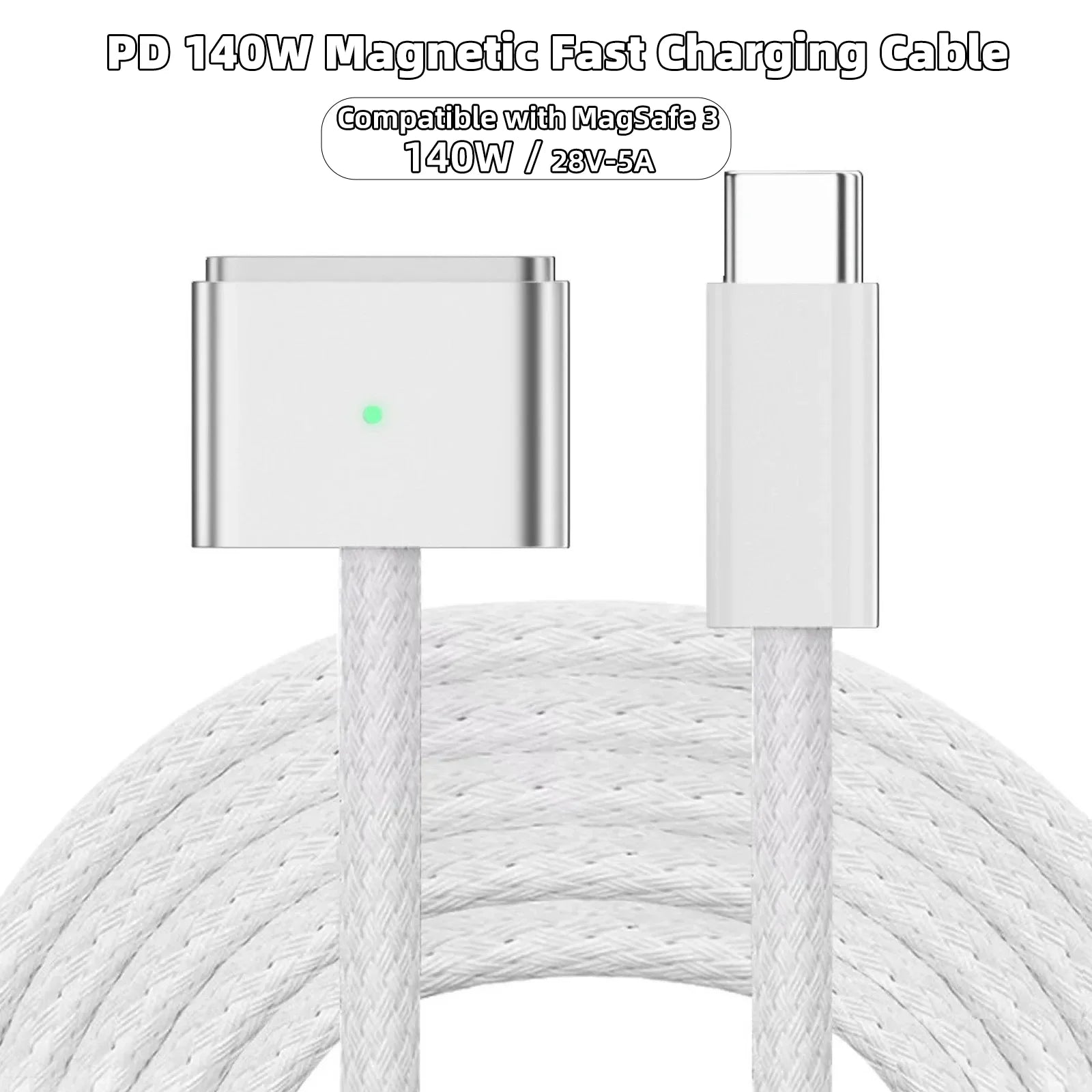 USB-C to MagSafe 3 Charging Cable – 140W PD Adapter for MacBook Pro/Air Divina Constitutio