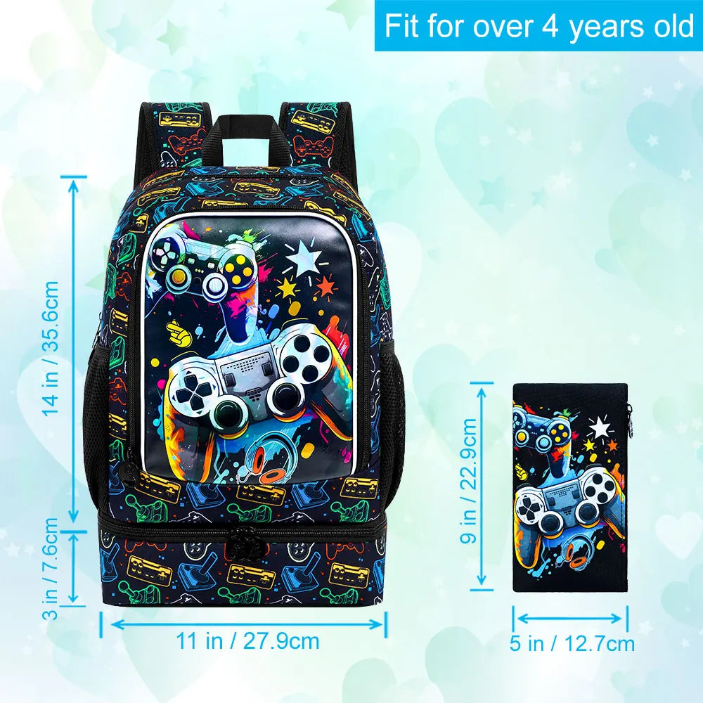 Boys' School Backpack Set – Built-In Lunch Bag Compartment Divina Constitutio