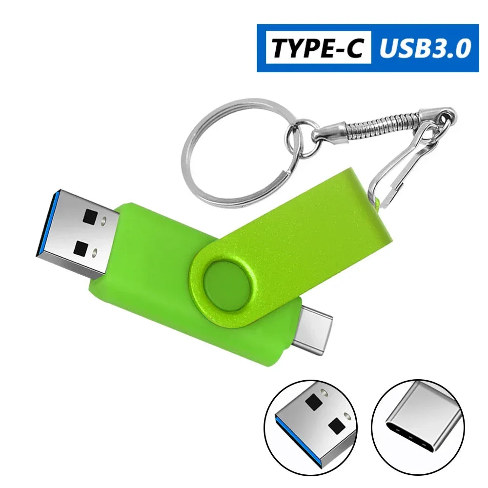 2-in-1 USB 3.0 & Type-C Flash Drive – Rotating Pendrive (16GB-256GB) Divina Constitutio