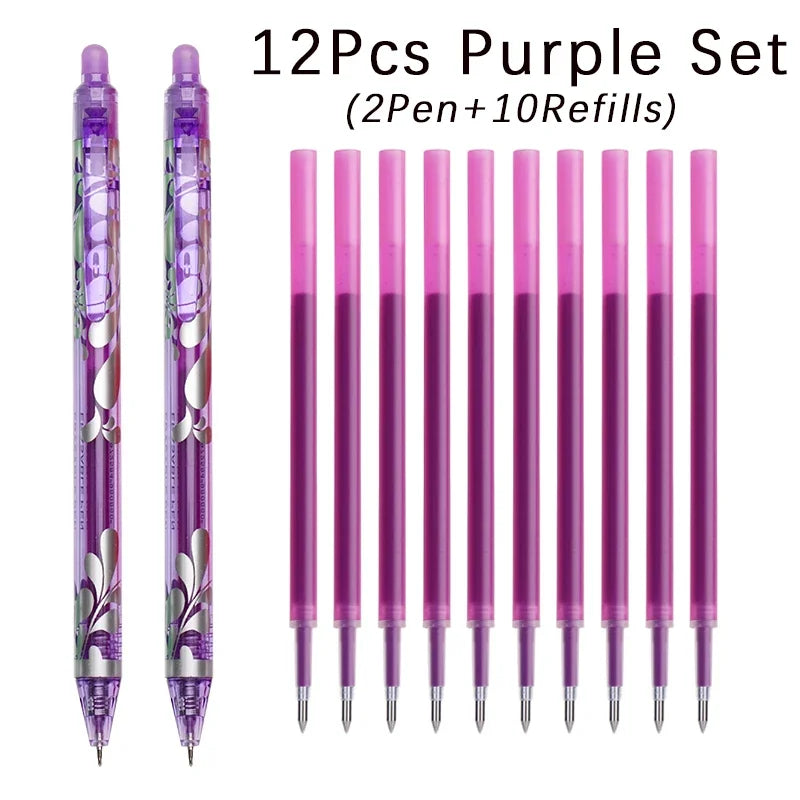 Erasable Gel Pen Set – 6-Color Kawaii Stationery, 0.5mm Divina Constitutio