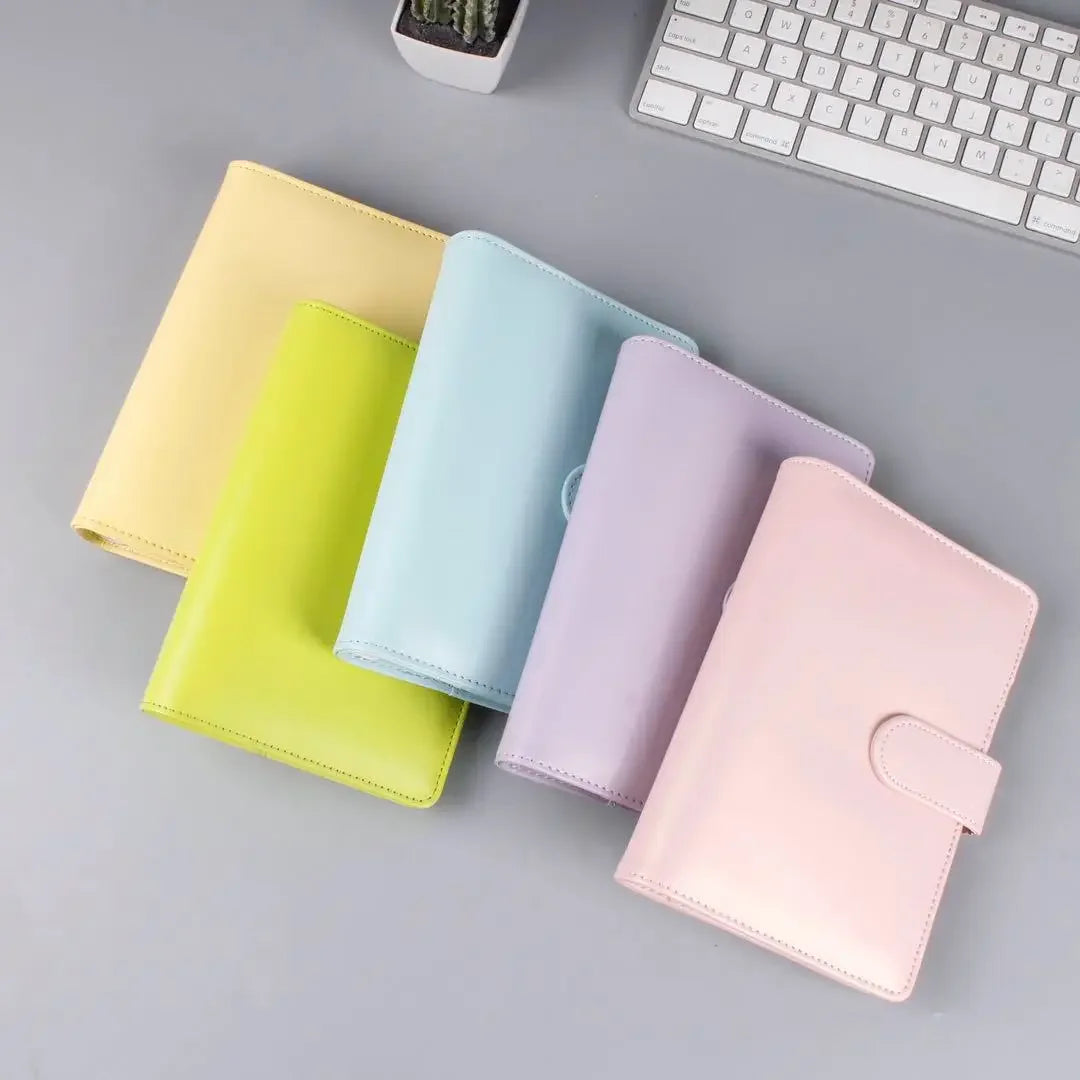 Macaron Series PU Leather Notebook Cover – A5/A6 Clip-On Binder Divina Constitutio