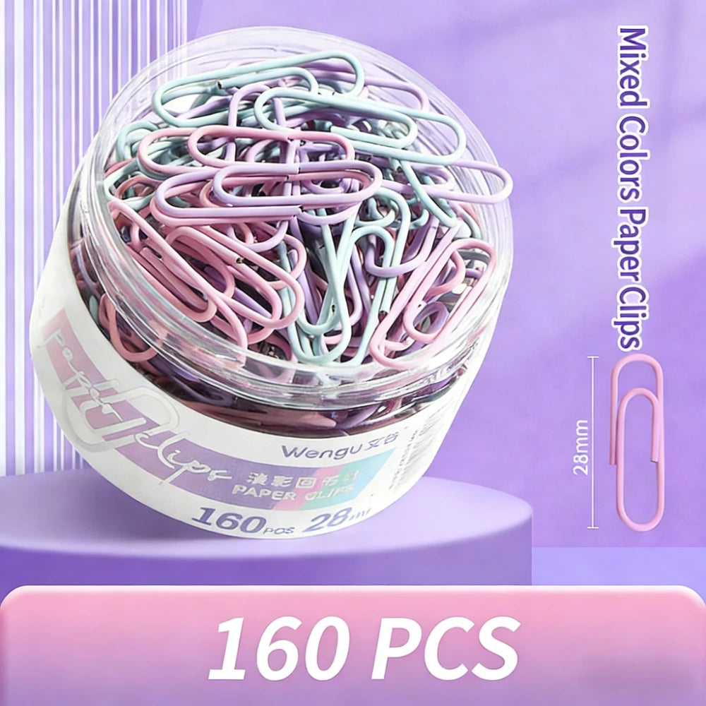 160-Piece Colored Metal Paper Clips – Office & School Document Organizer Kairos & Co.