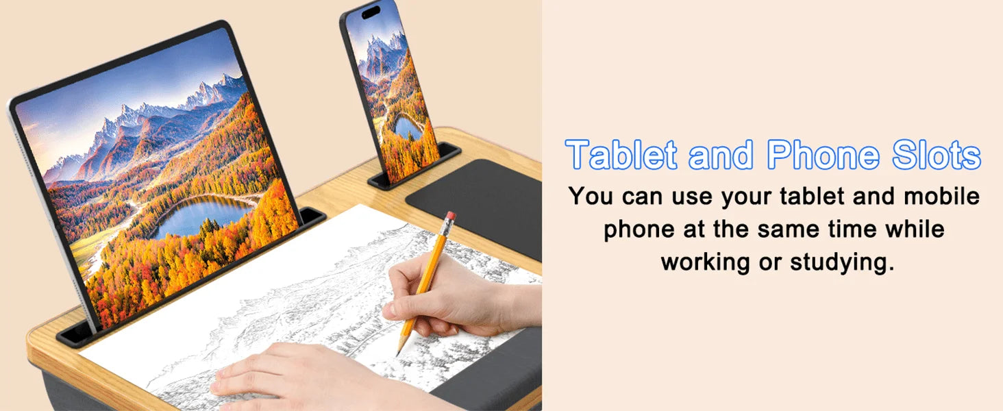 Multi-Function Laptop Table – Tablet/Phone Holder, Portable Handle, Home & Car Use Divina Constitutio