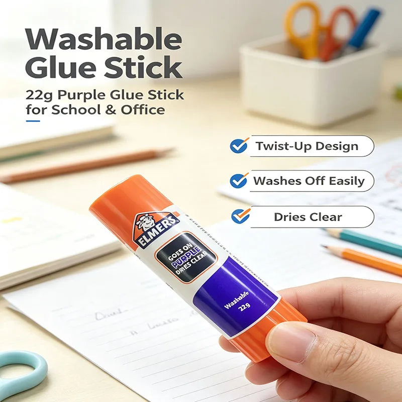 Purple Glue Sticks 22g – Washable, Disappearing Formula for School Crafts Divina Constitutio