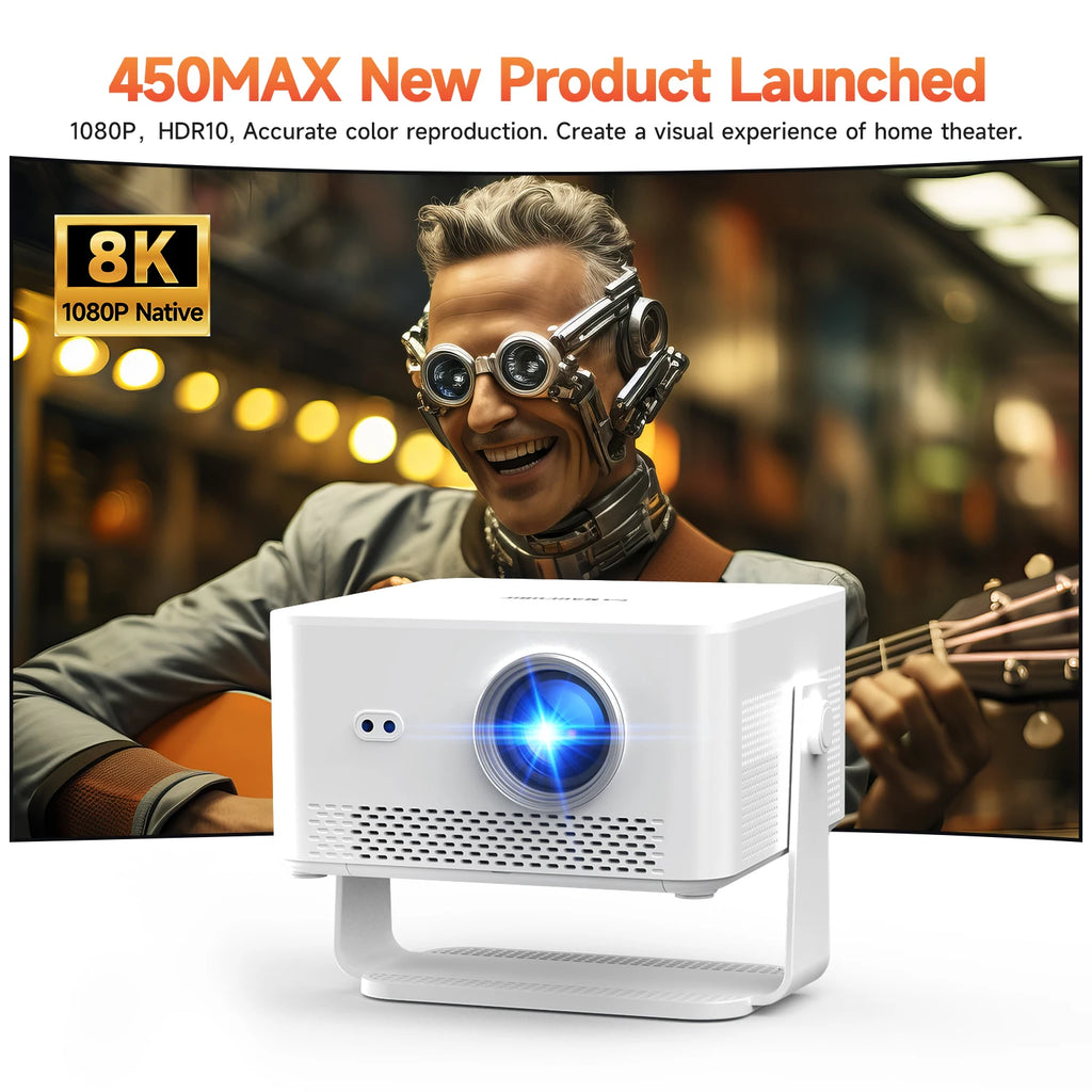 Magcubic HY450MAX 1100ANSI Android 14 Portable Outdoor Projector 1080P Auto Focus 8K Support WIFI6 Beam Mini Projector Kairos & Co.