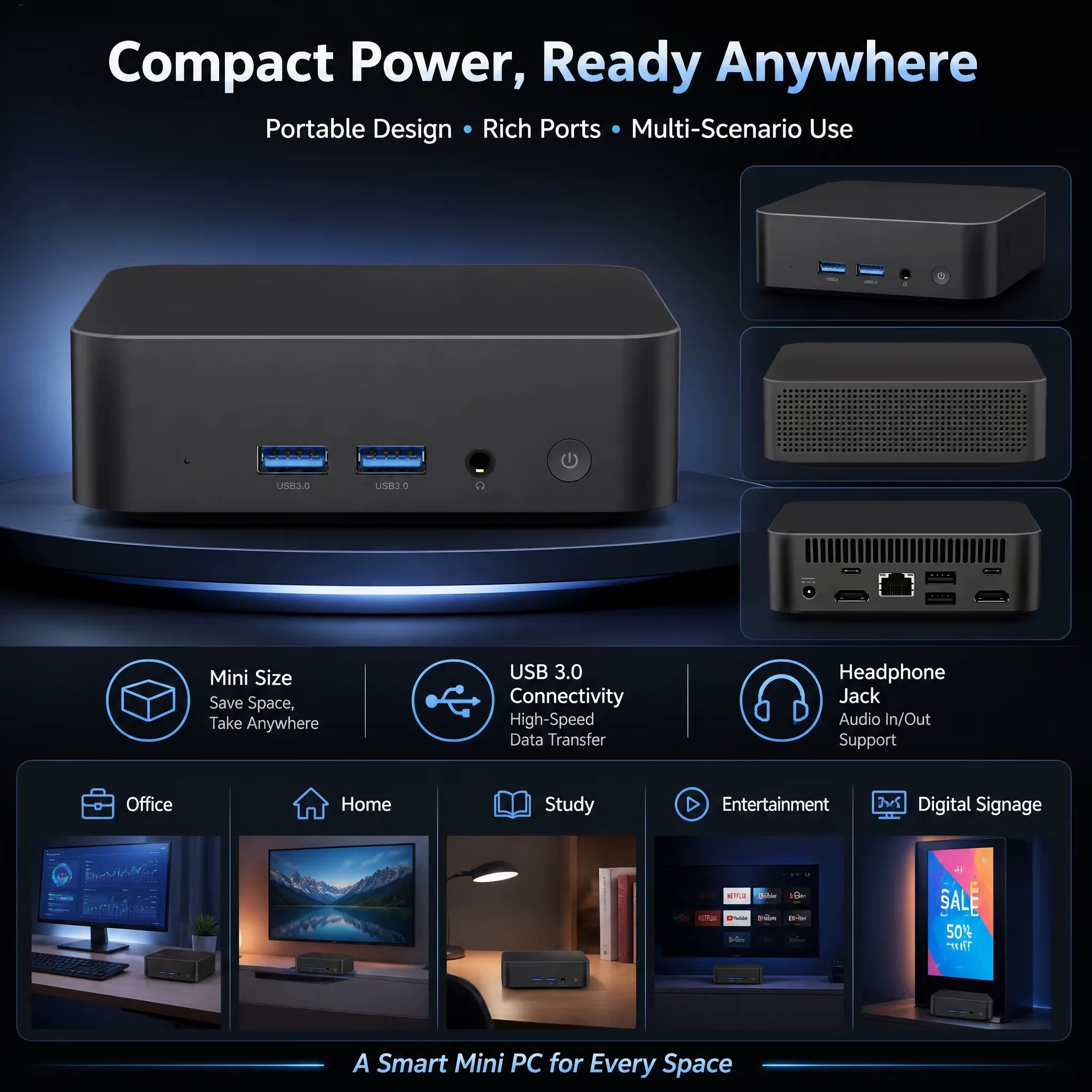 Mini Desktop PC – Windows 11, WiFi 6, Multiple CPU/RAM Options Divina Constitutio